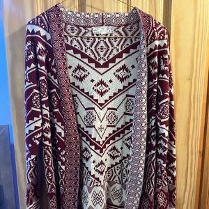 Pink Republic Cardigan, Size:S, Color: red and white